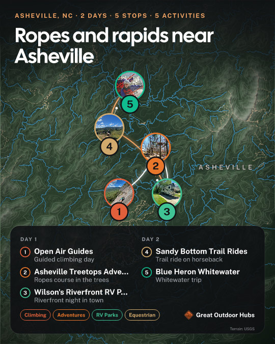 Adventure Card: Ropes and rapids near Asheville, Asheville, NC