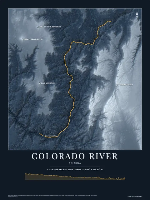A midnight poster of Colorado River, Arizona